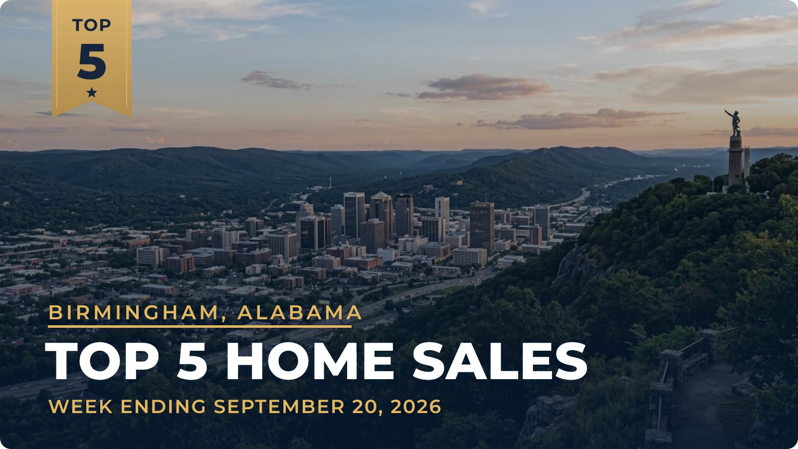 Birmingham, Alabama Metro Area Top 5 Home Sales — week ending September 20, 2026