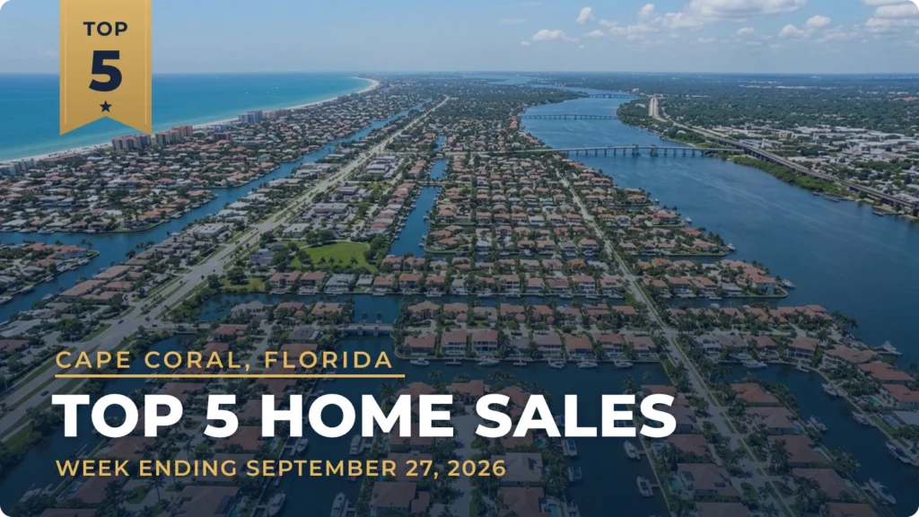 Cape Coral, Florida Metro Area Top 5 Home Sales: Tuscany Isle Estate Leads at $2.75 Million