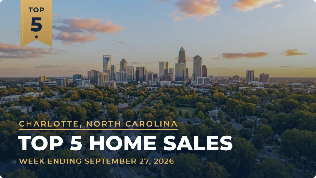 Charlotte, North Carolina Metro Area Top 5 Home Sales: Newly Completed Cornelius House Tops the Week at $4.44 Million