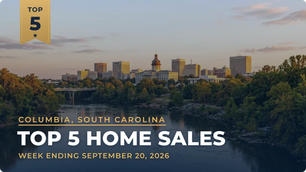 Columbia, South Carolina Metro Area Top 5 Home Sales: Chapin Sale Tops the Week at $819,000