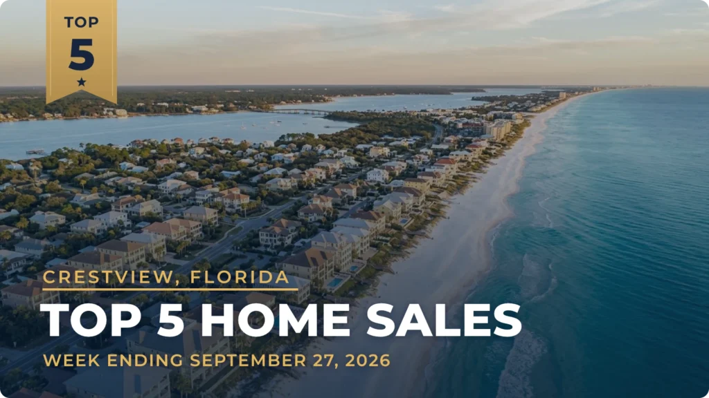 Crestview, Florida Metro Area Top 5 Home Sales: Gulf-Front Lupin Beach House Leads at $7.50 Million