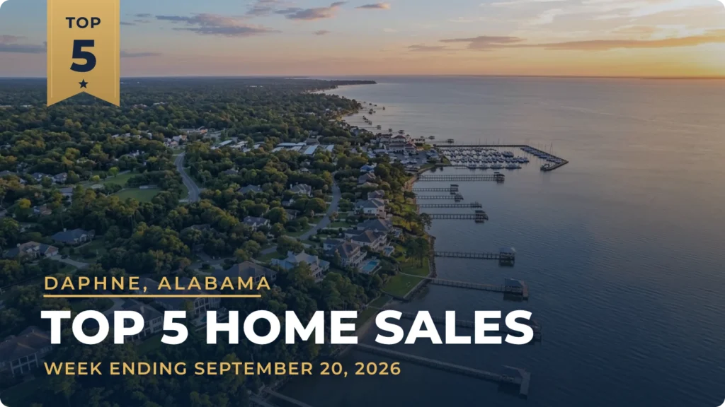 Daphne, Alabama Metro Area Top 5 Home Sales: Six-Bedroom Gulf-Front Home in Gulfwinds Sells for $2.46 Million