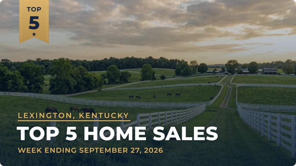 Lexington, Kentucky Metro Area Top 5 Home Sales: Keene Manor Home Tops the Week at $2.80 Million