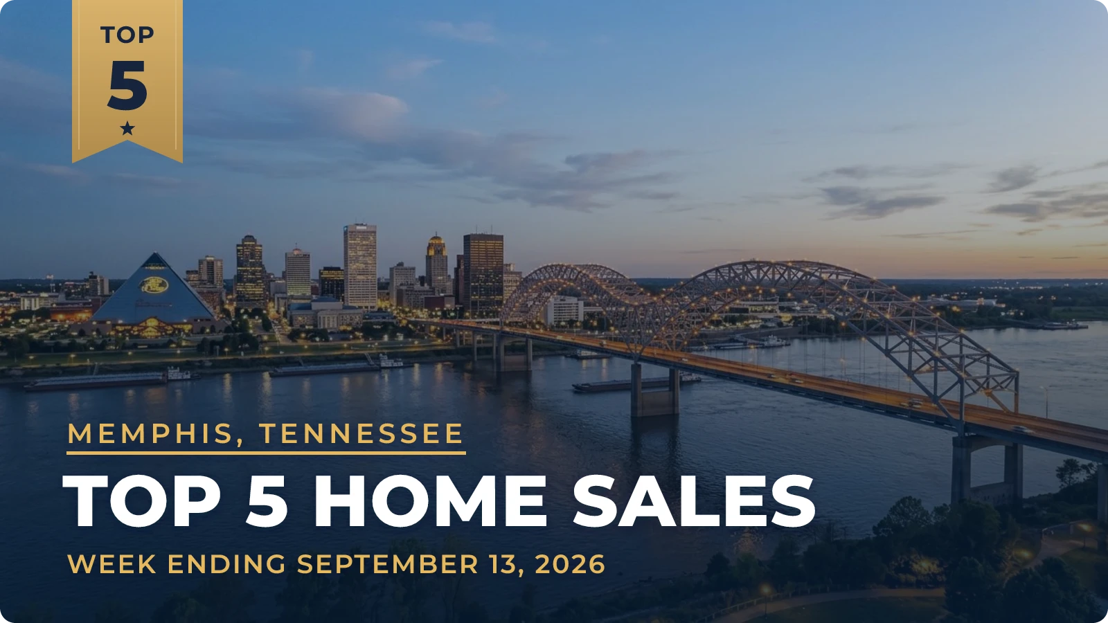 Memphis, Tennessee Metro Area Top 5 Home Sales — week ending September 13, 2026