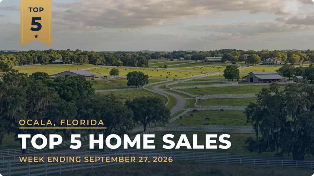 Ocala, Florida Metro Area Top 5 Home Sales: Highest Reported Closing Reaches $3.65 Million