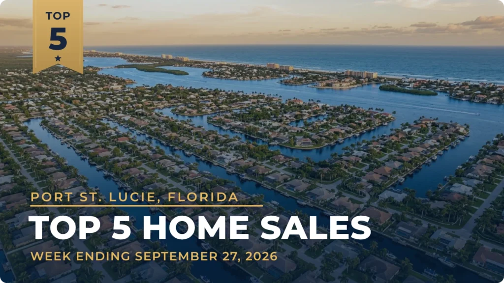 Port St. Lucie, Florida Metro Area Top 5 Home Sales: Sailfish Point Oceanfront Home Sells for $32.50 Million