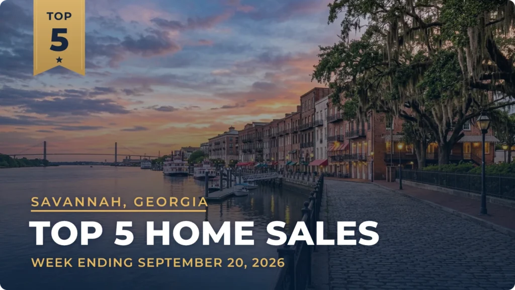 Savannah, Georgia Metro Area Top 5 Home Sales: An 1848 House on Bluff Drive Sells for $5.10 Million