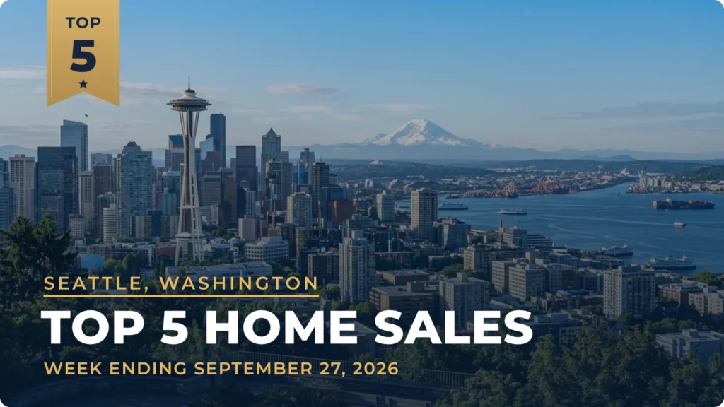 Seattle, Washington Metro Area Top 5 Home Sales: Snoqualmie Log Home Leads at $5.8 Million, Three Bellevue Closings Follow