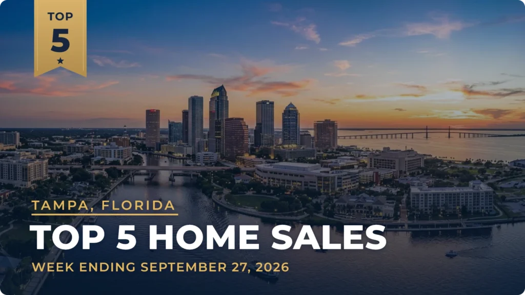 Tampa, Florida Metro Area Top 5 Home Sales: Beach Park House Tops the Week at $4.3 Million
