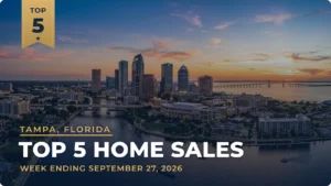 Tampa, Florida Metro Area Top 5 Home Sales: Beach Park House Tops the Week at $4.3 Million