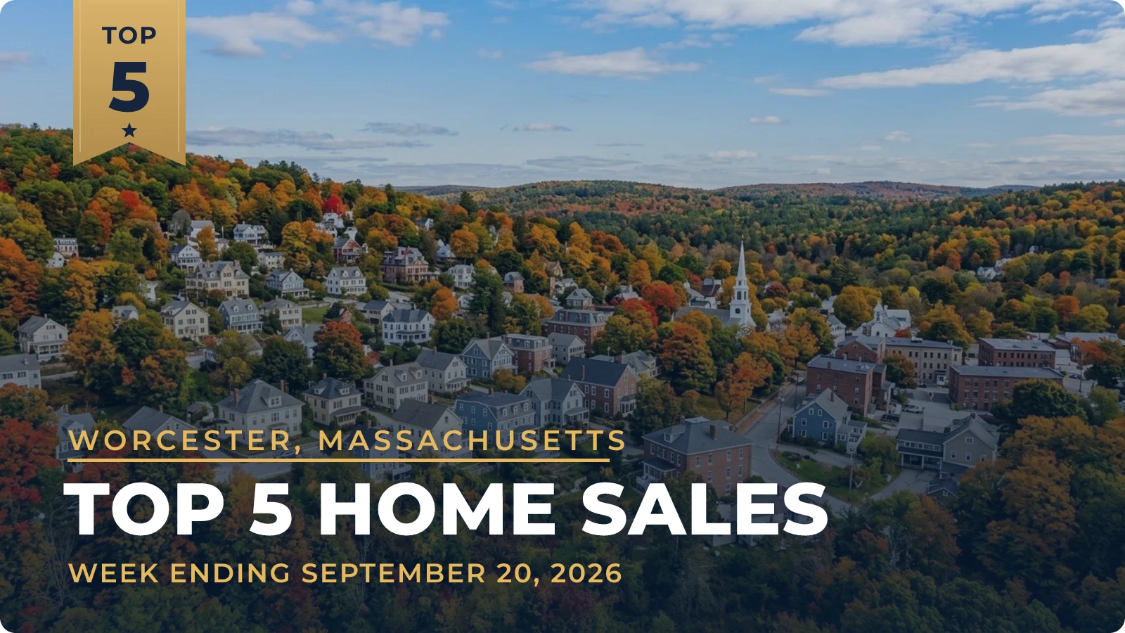 Worcester, Massachusetts Metro Area Top 5 Home Sales — week ending September 20, 2026