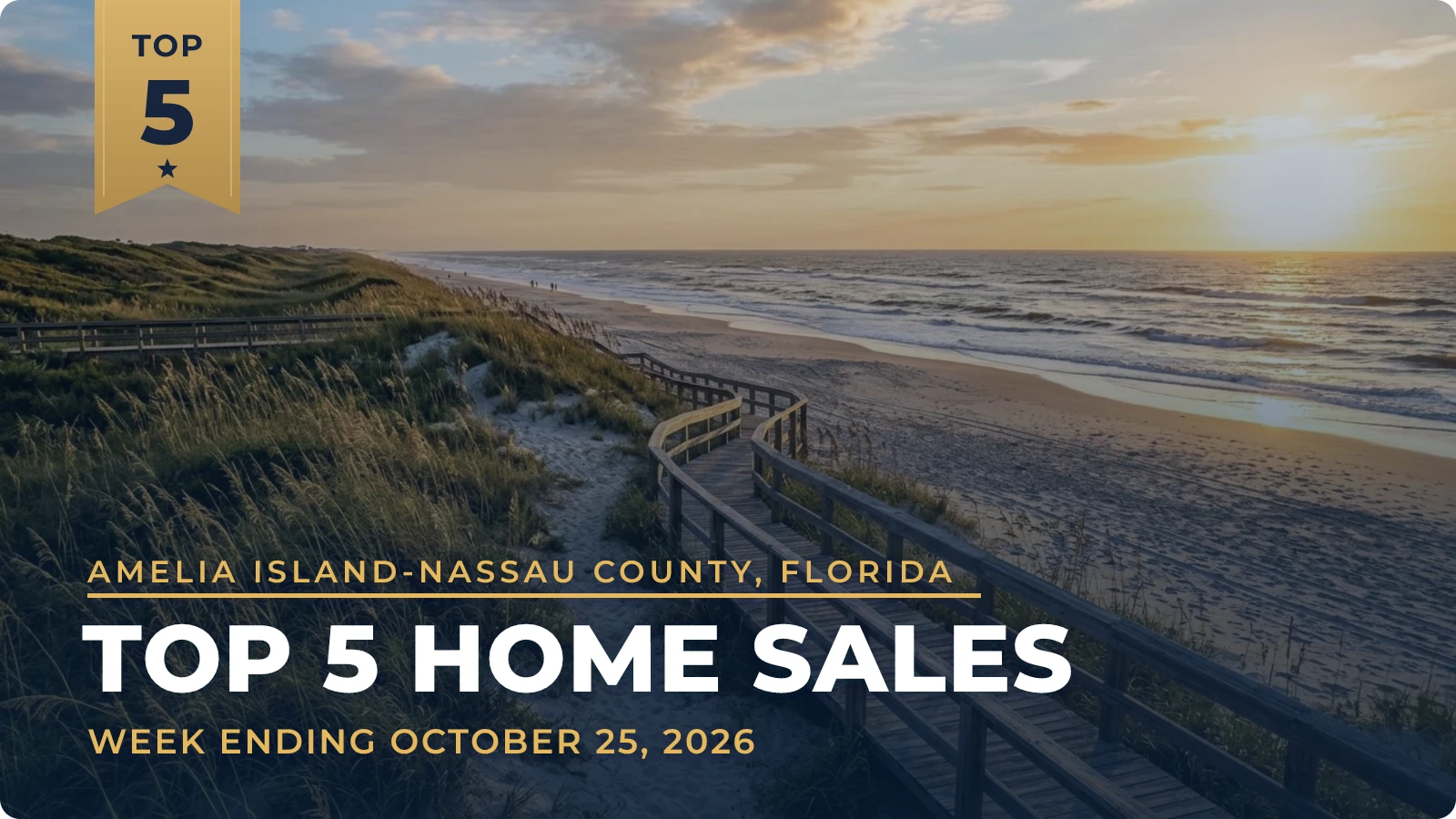 Amelia Island-Nassau County, Florida Top 5 Home Sales — week ending October 25, 2026