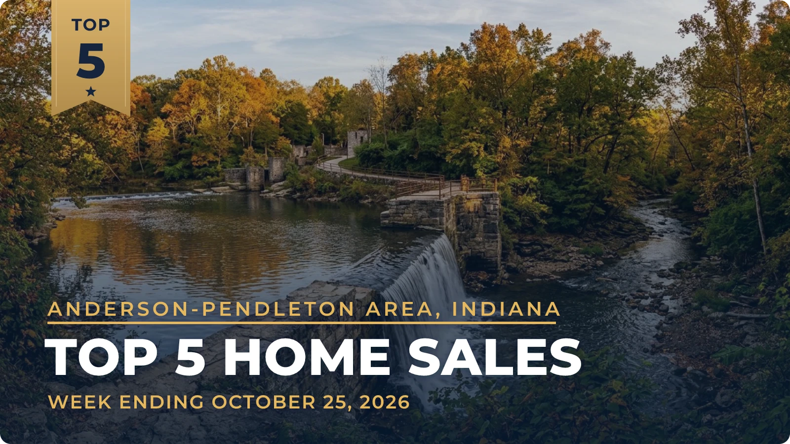 Anderson-Pendleton Area, Indiana Top 5 Home Sales — week ending October 25, 2026
