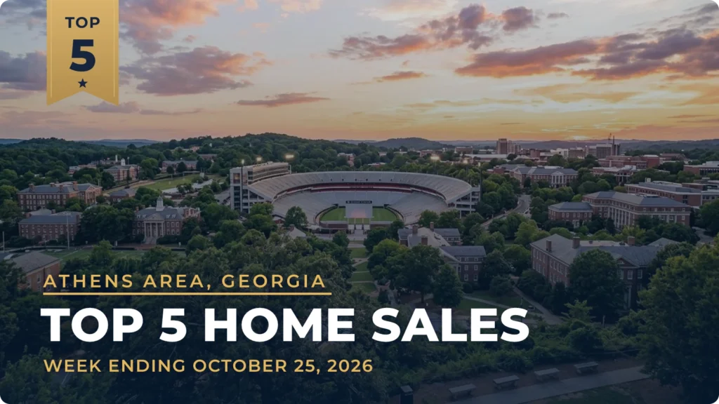 Athens Area, Georgia Top 5 Home Sales: A Home Yet to Be Built in Bishop Leads at $3.1 Million