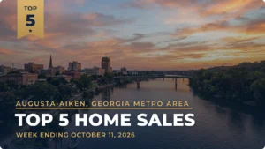 Augusta-Aiken, Georgia Metro Area Top 5 Home Sales: Summerville Home Leads a Week Spread Across Augusta, Aiken and Evans