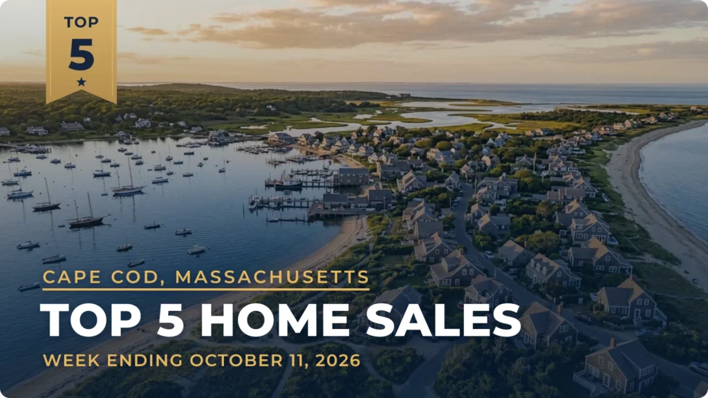 Cape Cod, Massachusetts Top 5 Home Sales: North Chatham Waterfront Home Leads at $11.85 Million