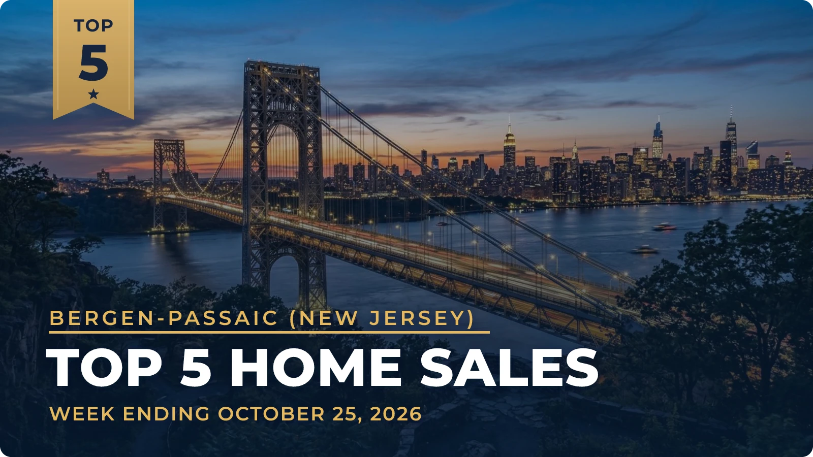 Bergen-Passaic (New Jersey) Top 5 Home Sales — week ending October 25, 2026