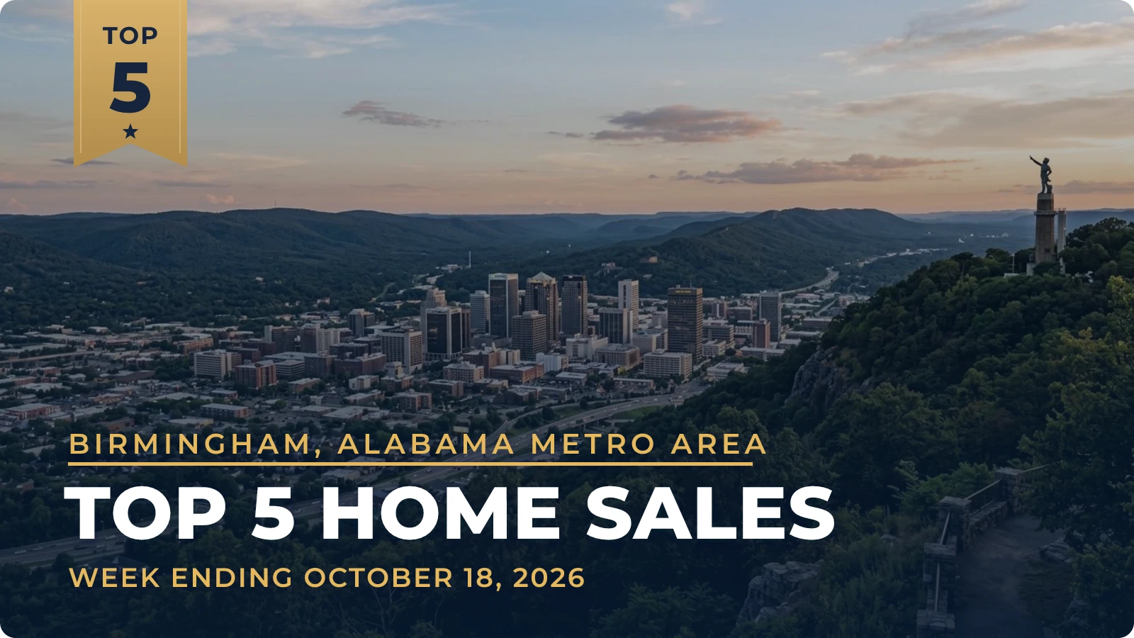 Birmingham, Alabama Metro Area Top 5 Home Sales — week ending October 18, 2026