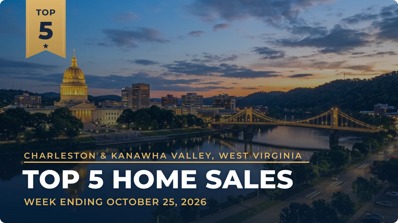Charleston & Kanawha Valley, West Virginia Top 5 Home Sales — week ending October 25, 2026