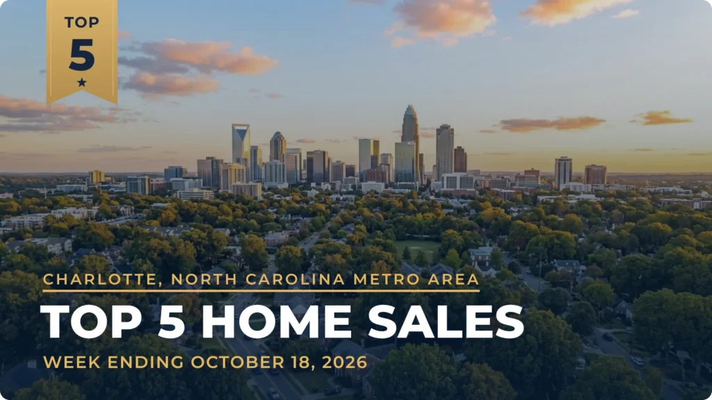 Charlotte, North Carolina Metro Area Top 5 Home Sales: Mooresville Lakefront Estate Leads at $9.2 Million