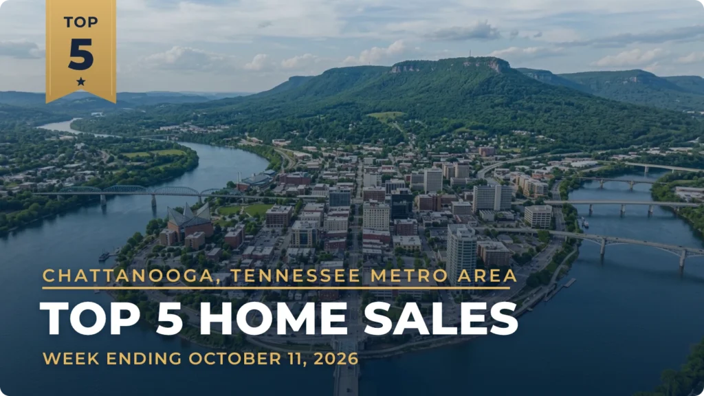 Chattanooga, Tennessee Metro Area Top 5 Home Sales: Mowbray Mountain Home Leads at $1.8 Million
