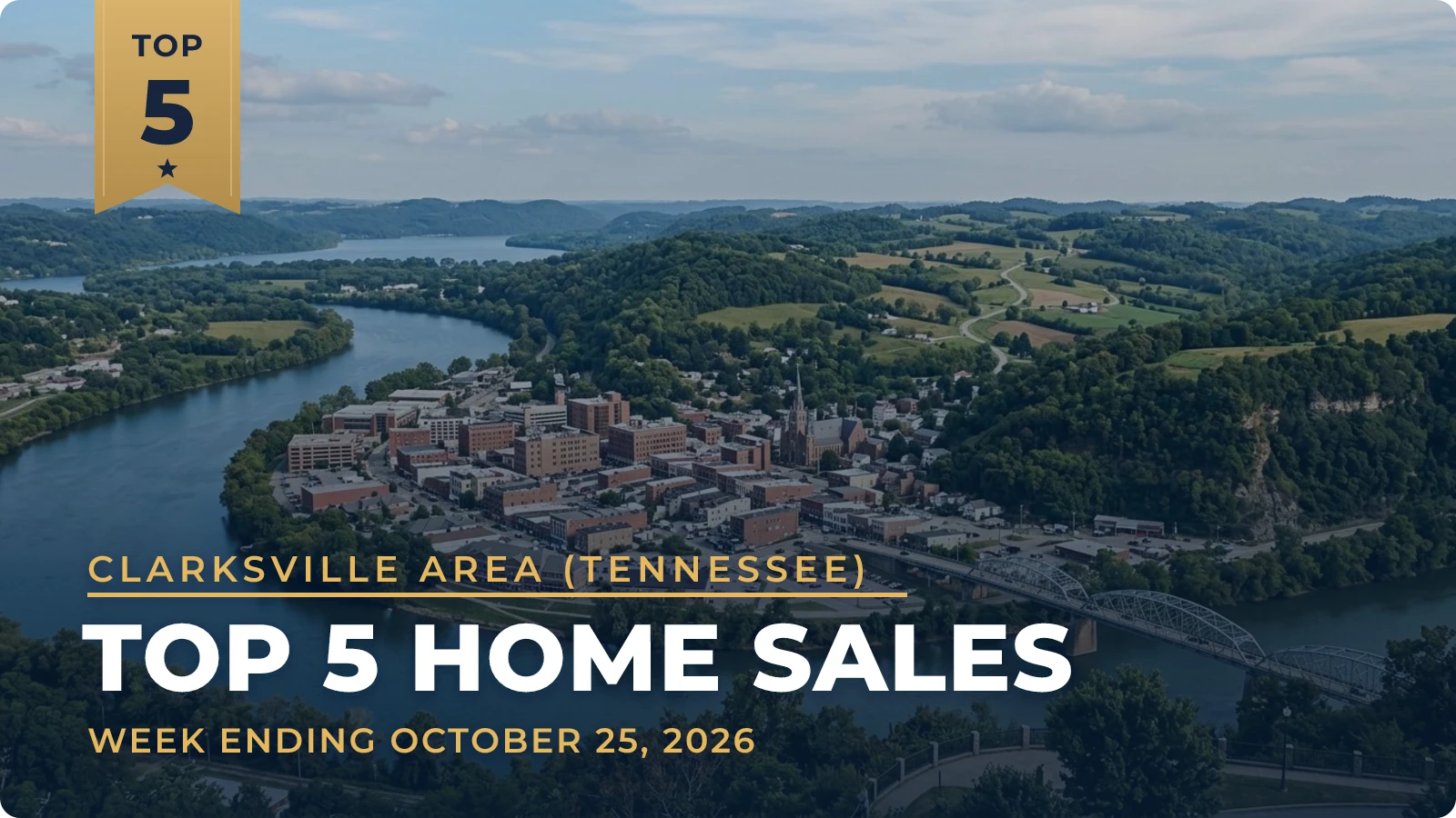 Clarksville Area (Tennessee) Top 5 Home Sales — week ending October 25, 2026
