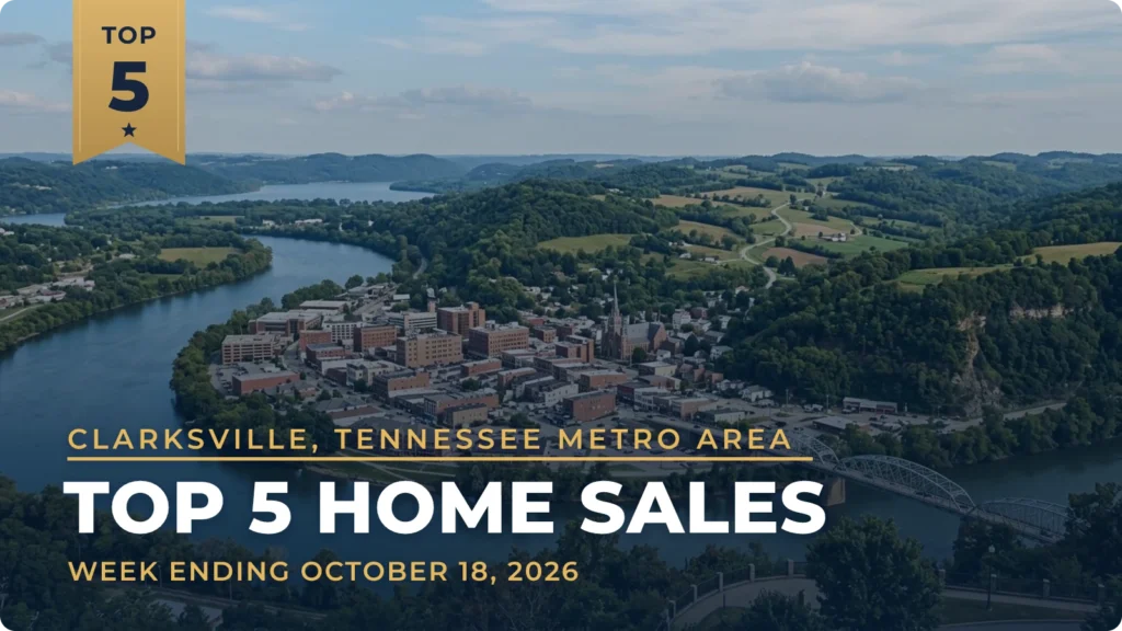 Clarksville, Tennessee Metro Area Top 5 Home Sales: Indian Mound Acreage Leads at $832,000