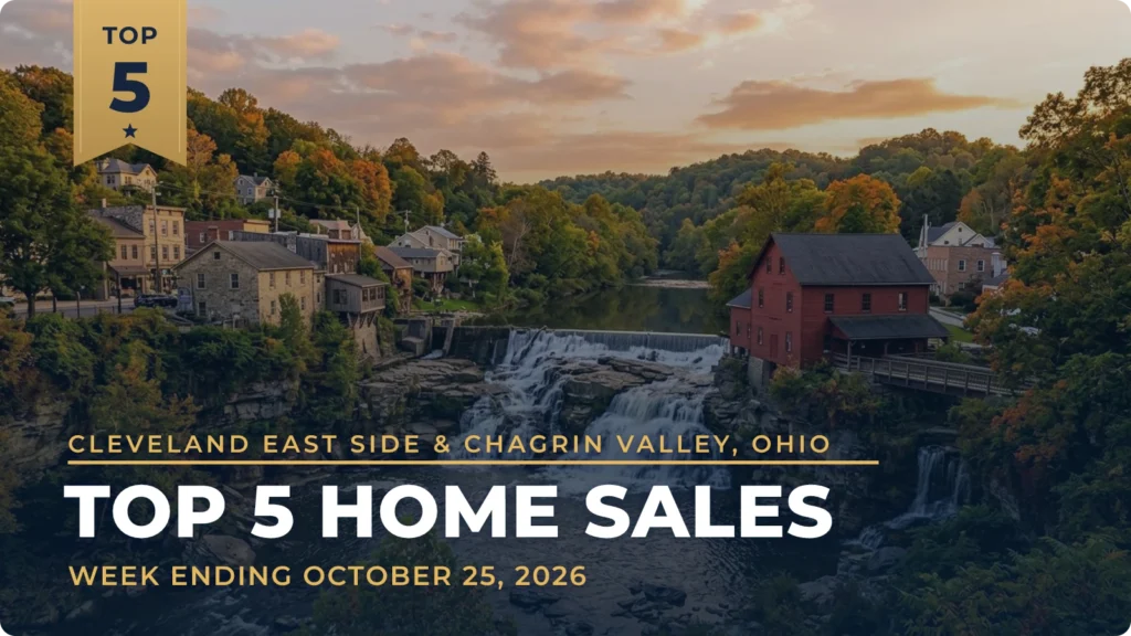 Cleveland East Side & Chagrin Valley, Ohio Top 5 Home Sales: Cleveland Heights Leads the Week at $1.7 Million