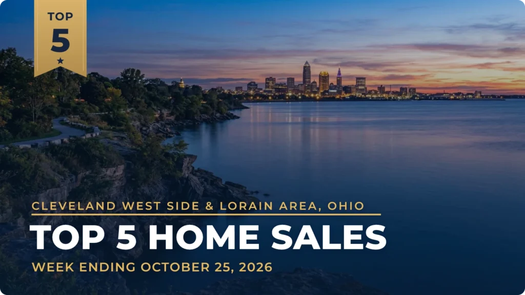Cleveland West Side & Lorain Area, Ohio Top 5 Home Sales: Rocky River Leads at $1.9 Million, With Sales in Westlake and Lakewood