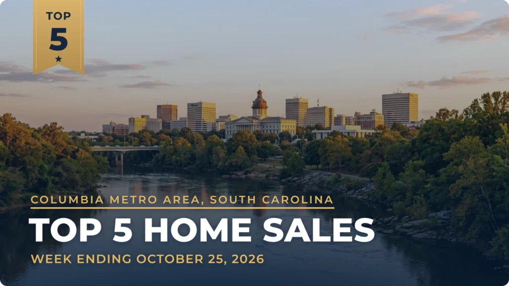 Columbia Metro Area, South Carolina Top 5 Home Sales: A Kings Grant Home Leads, With an Eight-Acre Ridgeway Ranch Next