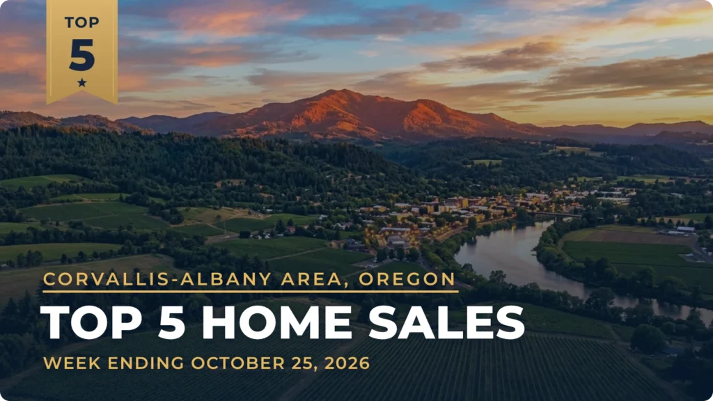 Corvallis-Albany Area, Oregon Top 5 Home Sales: Gated Albany Estate Leads at $1.8 Million, With a Scio Farm and a New Corvallis Home on the List