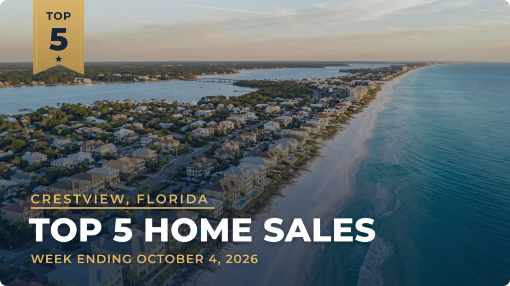 Crestview, Florida Metro Area Top 5 Home Sales: Gulf-Front Inlet Beach Home Leads at $7.2 Million