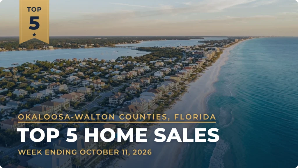 Okaloosa-Walton Counties, Florida Top 5 Home Sales: Watersound Beach Home Leads at $5.8 Million