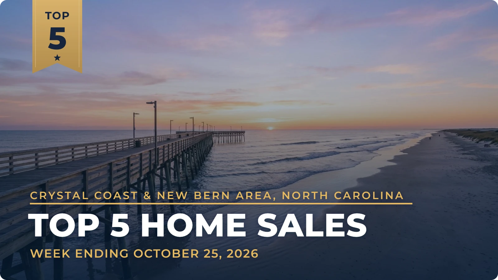 Crystal Coast & New Bern Area, North Carolina Top 5 Home Sales — week ending October 25, 2026