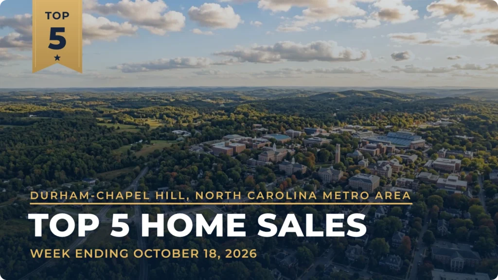 Durham-Chapel Hill, North Carolina Metro Area Top 5 Home Sales: Hunts Reserve Home in Chapel Hill Leads at $2.5 Million