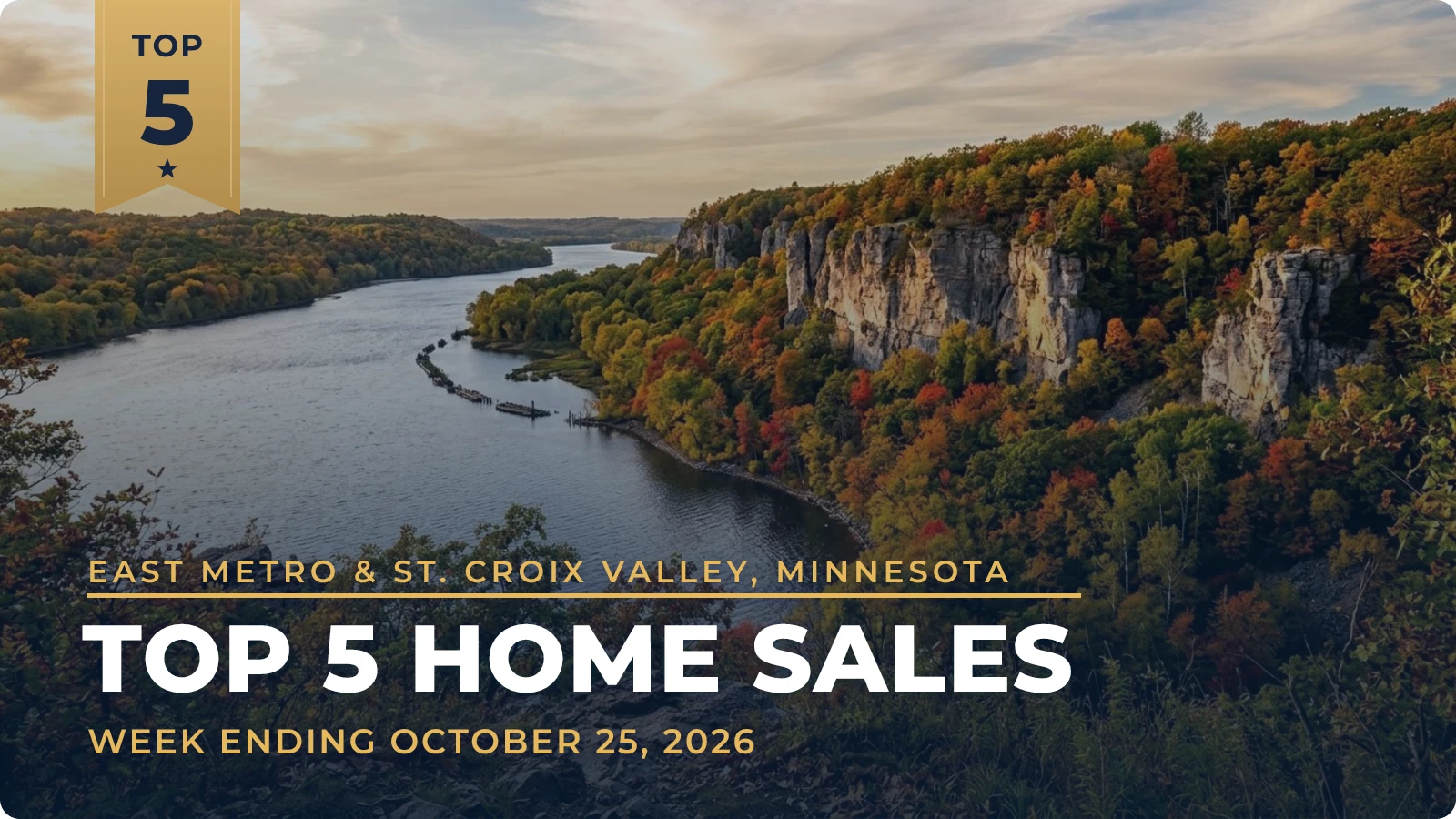 East Metro & St. Croix Valley, Minnesota Top 5 Home Sales — week ending October 25, 2026