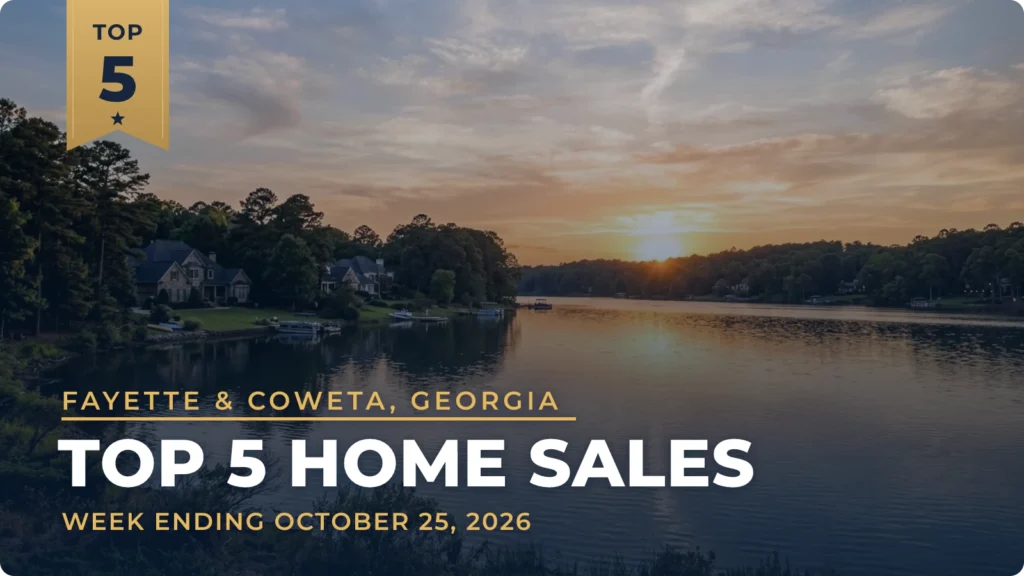 Fayette & Coweta, Georgia Top 5 Home Sales: Cresswind Home in Peachtree City Leads at $1.1 Million