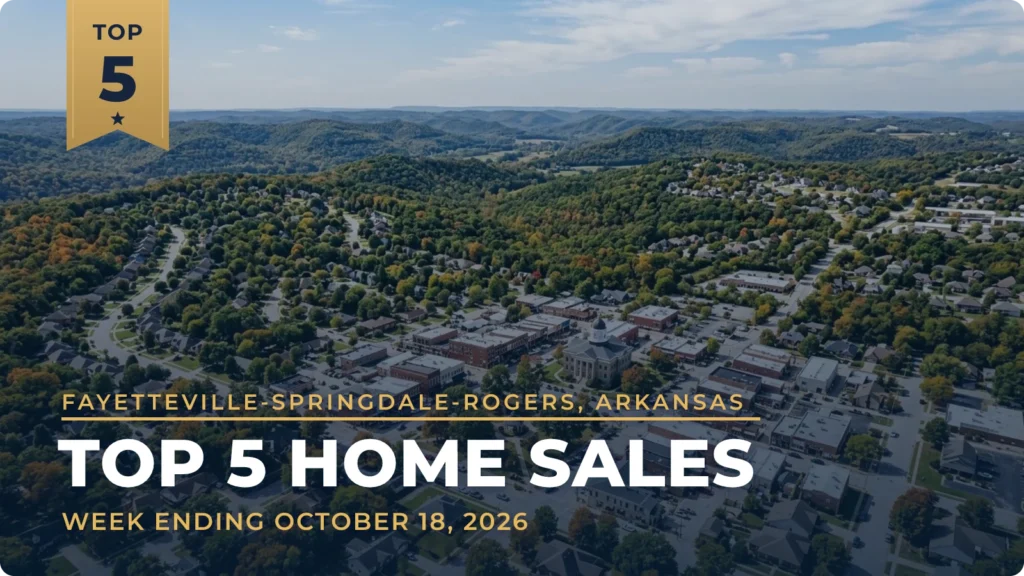 Fayetteville-Springdale-Rogers, Arkansas Top 5 Home Sales: Cave Springs Acreage Leads at $2.7 Million