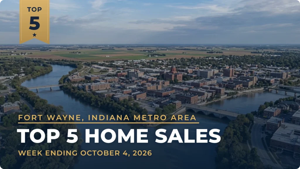 Fort Wayne, Indiana Metro Area Top 5 Home Sales: New Home in The Villages of Arneo Leads at $1.2 Million