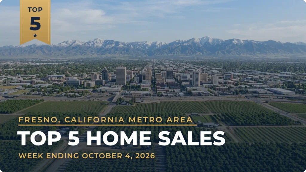 Fresno, California Metro Area Top 5 Home Sales: Woodward Park Home Leads at $2.1 Million