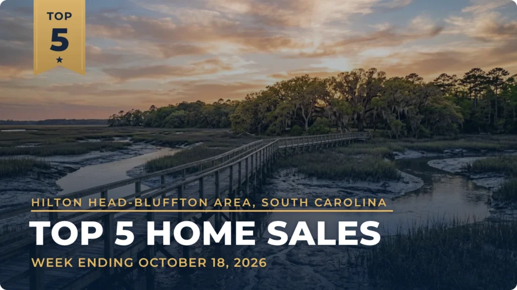 Hilton Head-Bluffton Area, South Carolina Top 5 Home Sales: Palmetto Dunes Home Leads at $4.6 Million