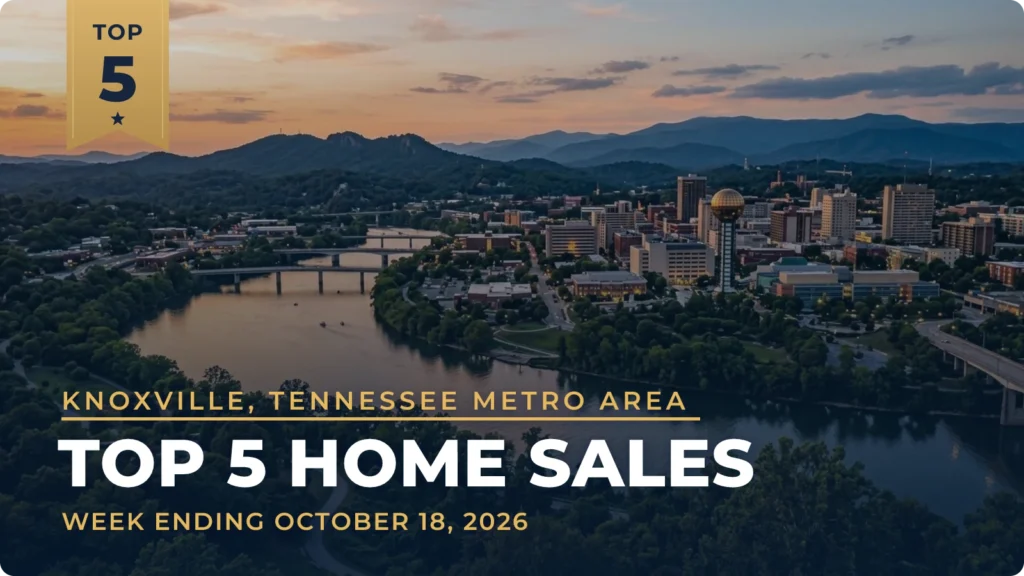 Knoxville, Tennessee Metro Area Top 5 Home Sales: Arcadia Peninsula Home Leads at $6.3 Million