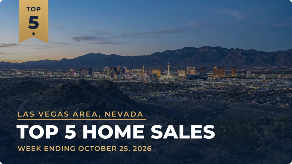 Las Vegas Area, Nevada Top 5 Home Sales: A $2.15 Million Penthouse on The Strip Leads Four Homes in Bella Vista and Centennial Hills