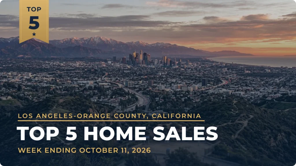 Los Angeles-Orange County, California Top 5 Home Sales: Beverly Hills Penthouse Leads as Santa Monica and Calabasas Homes Follow