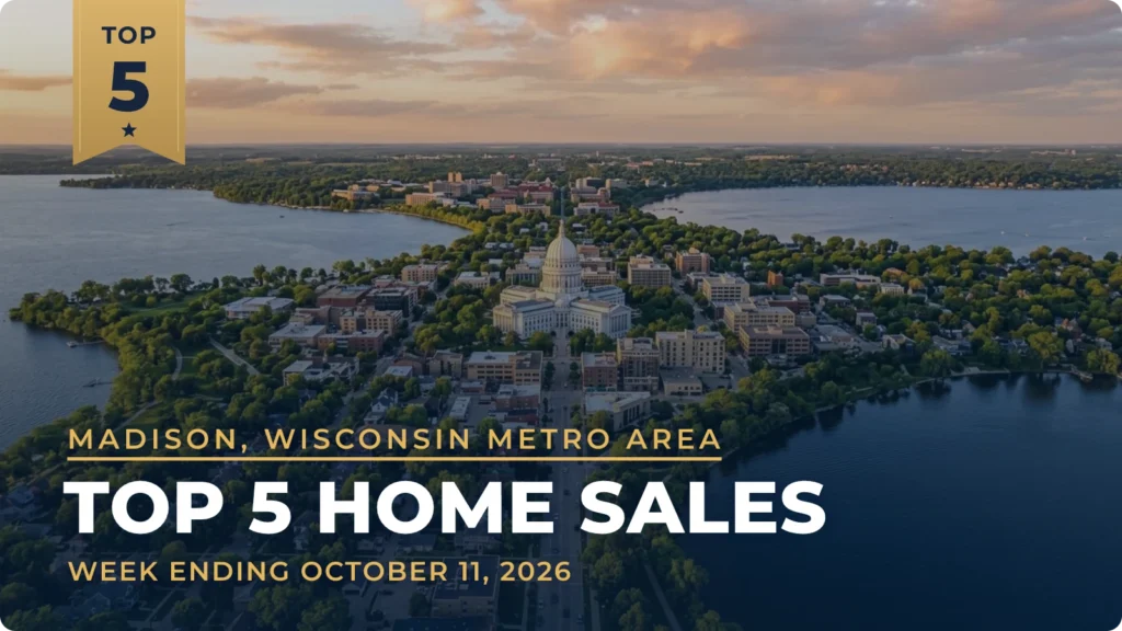 Madison, Wisconsin Metro Area Top 5 Home Sales: Usonian Home in Shorewood Hills Leads at $1.1 Million
