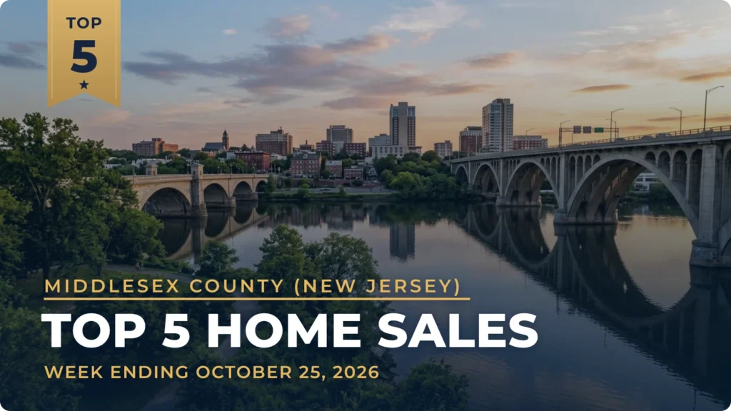 Middlesex County (New Jersey) Top 5 Home Sales: $1.2 Million Cranbury Colonial Leads the Week