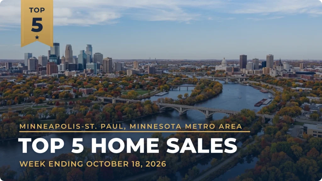 Minneapolis-St. Paul, Minnesota Metro Area Top 5 Home Sales: A $6.0 Million Wayzata Home Leads, With Excelsior, Mound and Minnetonka Close Behind
