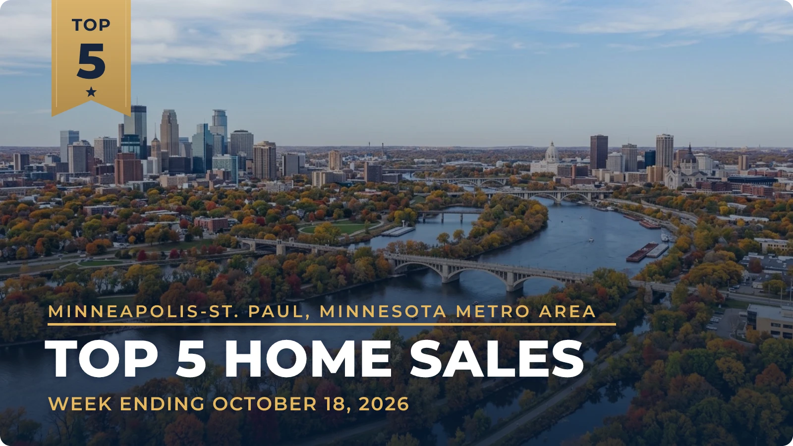 Minneapolis-St. Paul, Minnesota Metro Area Top 5 Home Sales — week ending October 18, 2026