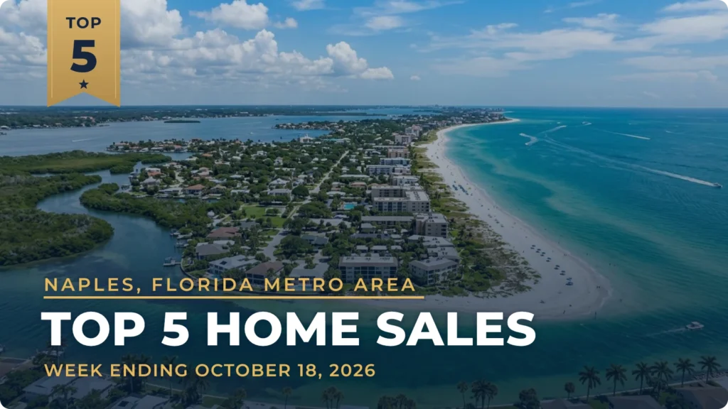 Naples, Florida Metro Area Top 5 Home Sales: Olde Naples Home Leads at $6.3 Million