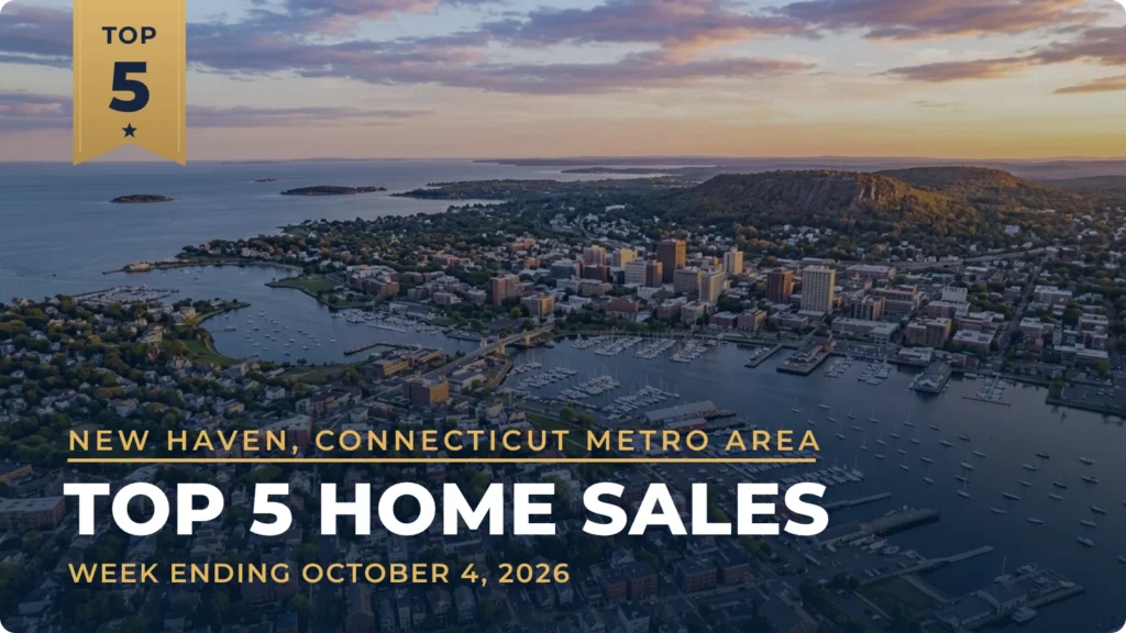 New Haven, Connecticut Metro Area Top 5 Home Sales: Middlebury Lakefront Home Leads at $1.9 Million
